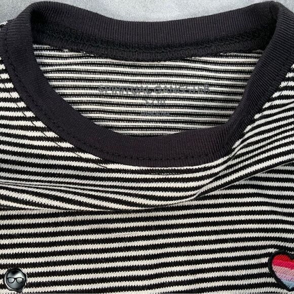 SPIRITUAL GANGSTER KIDS HEART FIONA SWEATER IN BLACK & WHITE STRIPE GIRLS SMALL - Picture 4 of 10
